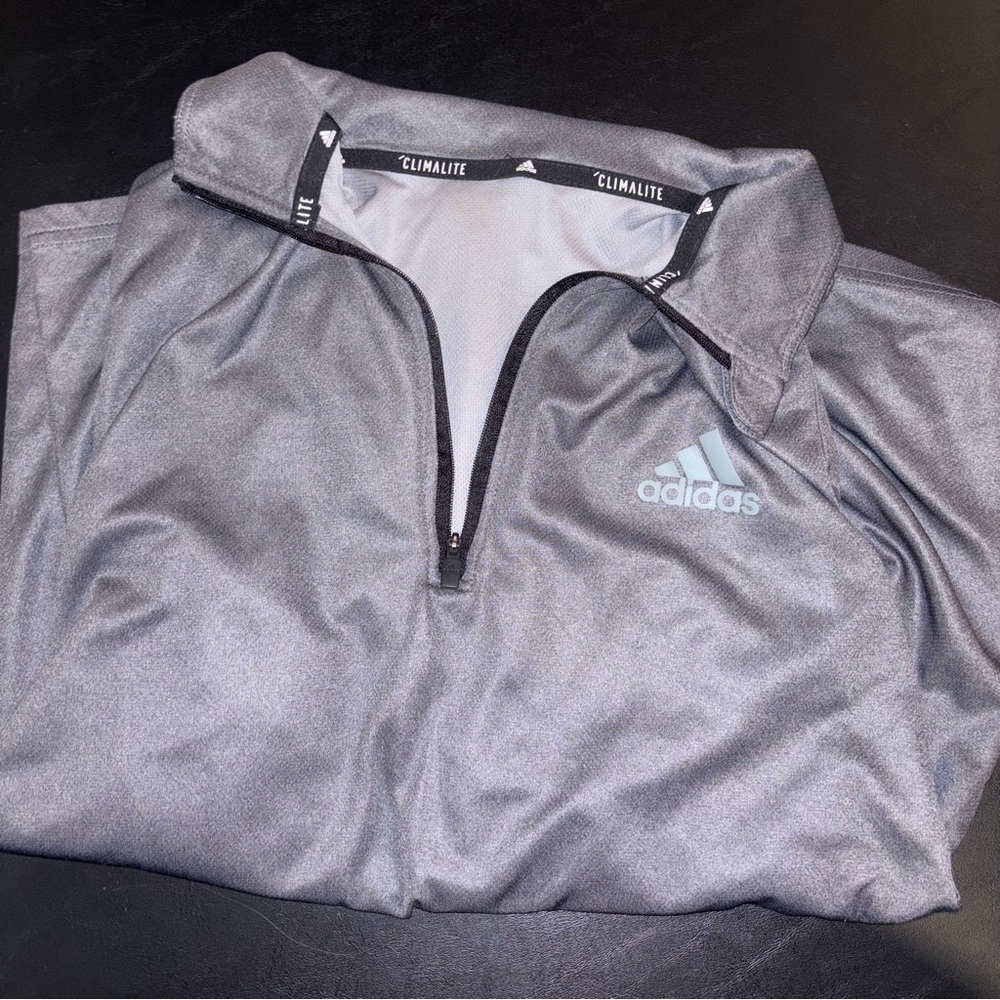 Adidas Silver Climalite Quarter-Zip Top